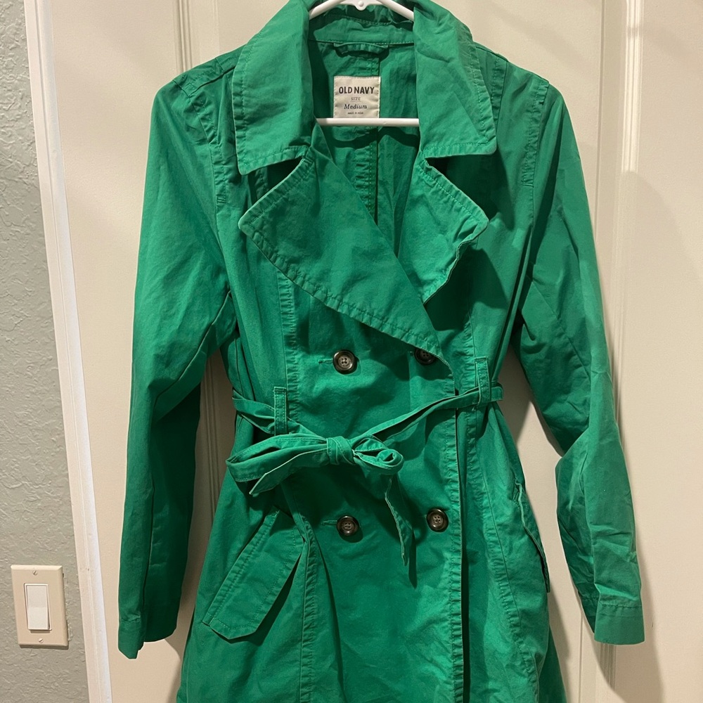 Old Navy Green Trench Coat